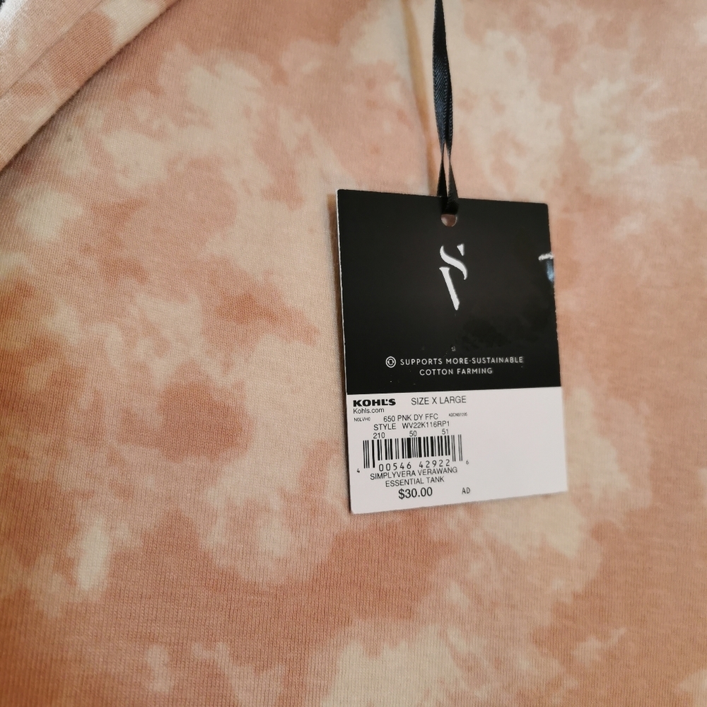 NWT Simply Vera Wang tie dye crop tank top, XL - Picture 3 of 4
